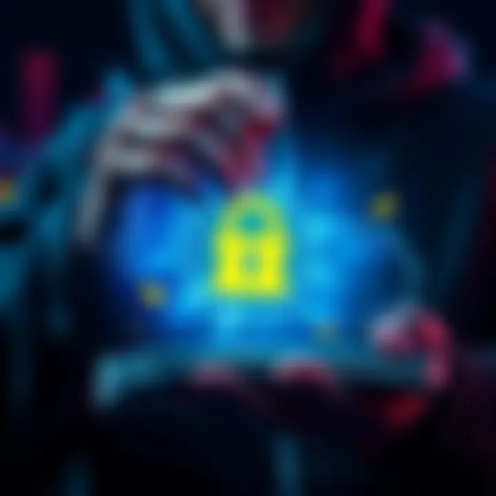 A person protecting their Exodus wallet with a lock symbol, representing financial security
