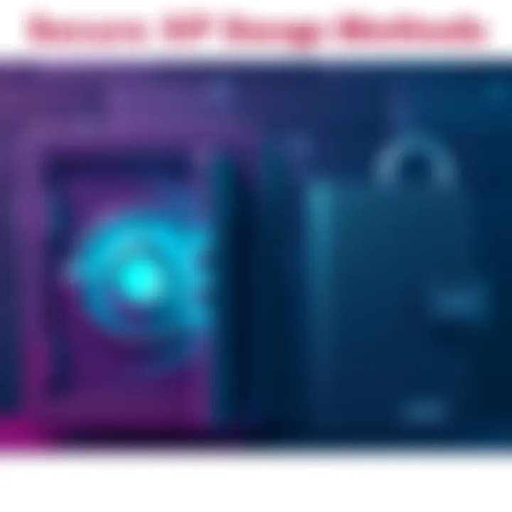 A graphic showing a physical safe and a digital wallet, representing safe storage options for XRP cryptocurrency.