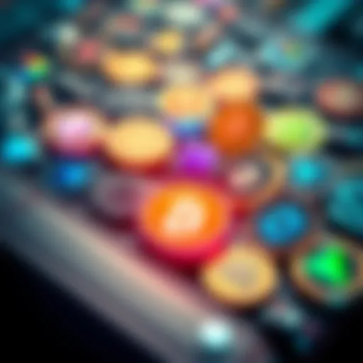 A collection of digital wallet icons representing various cryptocurrency options for secure management.