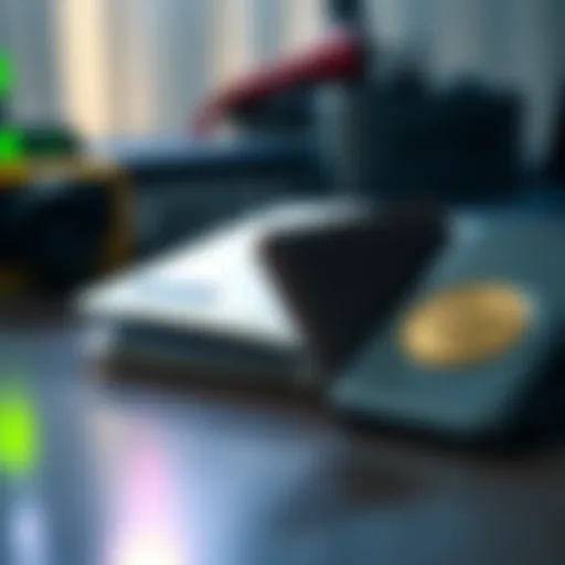 A close-up of a paper wallet and a metal wallet side by side on a table, highlighting their features for storing cryptocurrency securely.