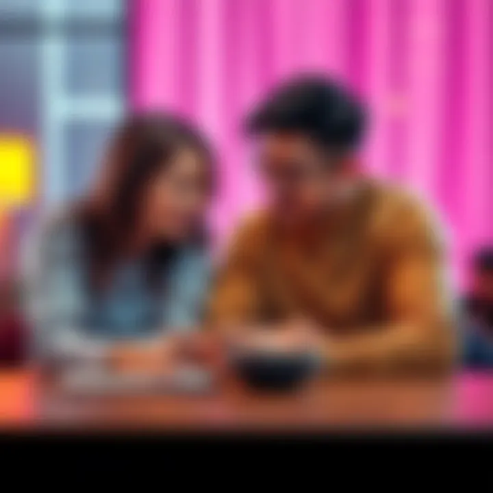 A young couple sitting at a table, discussing how to store cryptocurrency seed phrases, with a notepad and pen, symbolizing financial planning for their family.