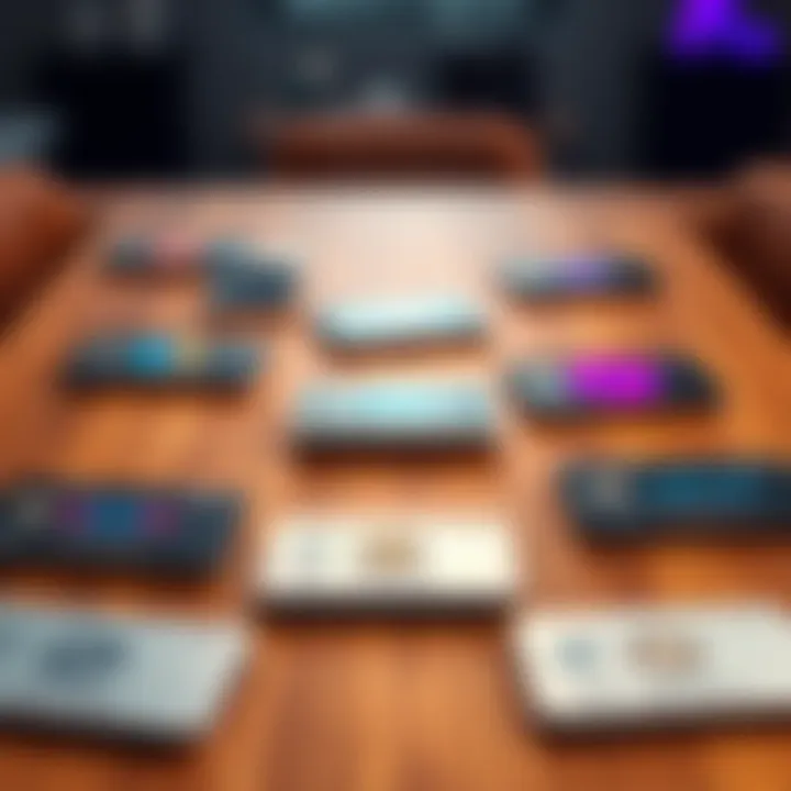 A selection of self-custody crypto cards displayed on a wooden table, showcasing their sleek designs and security features.