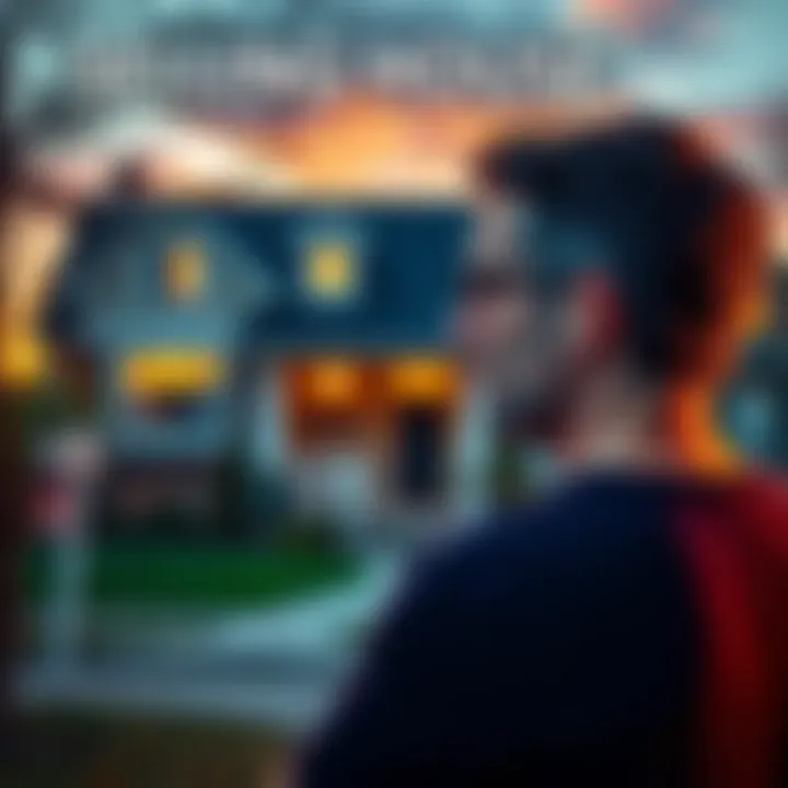 A person considers selling their home to a neighbor, with a house and a cash offer in the background.