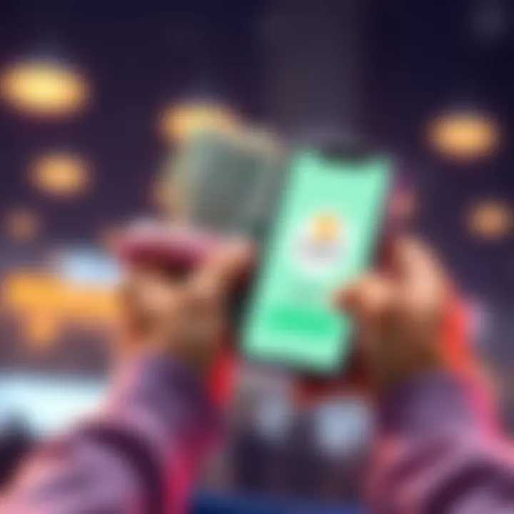 A person holding cash and a smartphone displaying HiveOS balance, symbolizing selling unused credits.