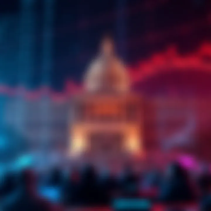 Graphic representation of U.S. Senate voting on financial regulations with a digital finance backdrop