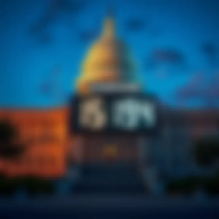 The Senate building with a large countdown clock indicating urgency for the CLARITY Act before July 4.