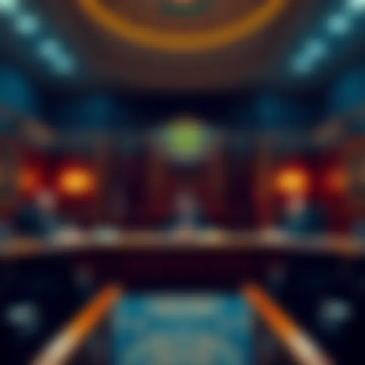A U.S. Senate hearing room with officials discussing cryptocurrency regulations and Binance transfers