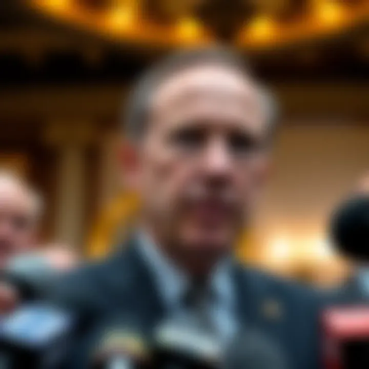 Senator Adam Schiff speaks to the media about new legislation against President Trump's digital asset use