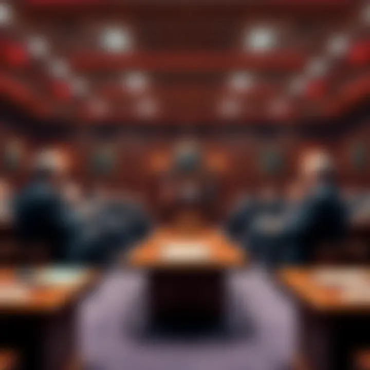 A group of senators discussing a ban on prediction market betting in a formal meeting room