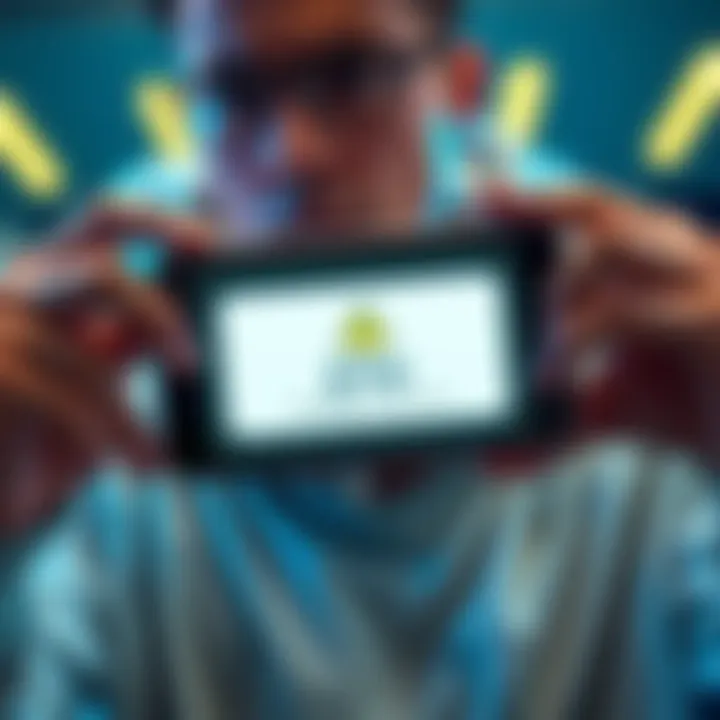 A graphic showing a person looking worried while holding a smartphone displaying a cryptocurrency wallet with a warning symbol, indicating a mistake in sending ETH on the BNB Smart Chain.