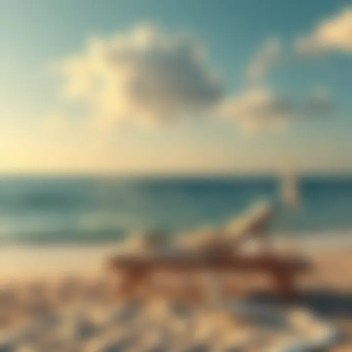 A peaceful beach scene with a comfortable lounge chair and a view of gentle waves, ideal for relaxation during stressful times.