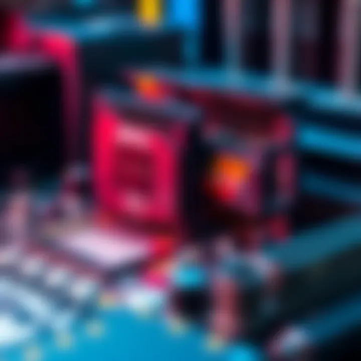 Close-up view of Threadripper and EPYC server chips on a motherboard, highlighting their potential for cryptocurrency mining.