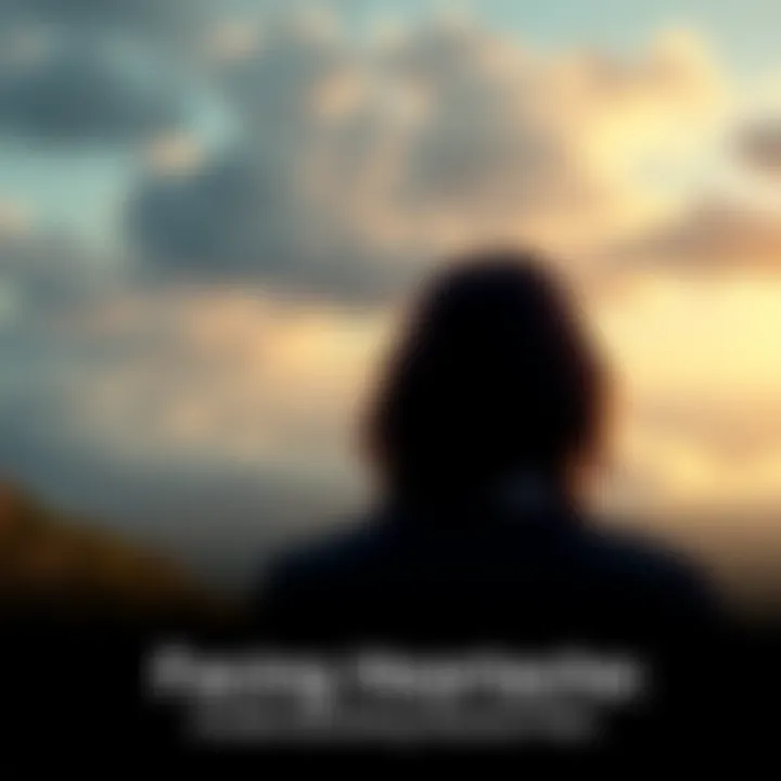 A serene landscape embodying shared human experiences A tranquil scene depicting the essence of connection and empathy through heartache