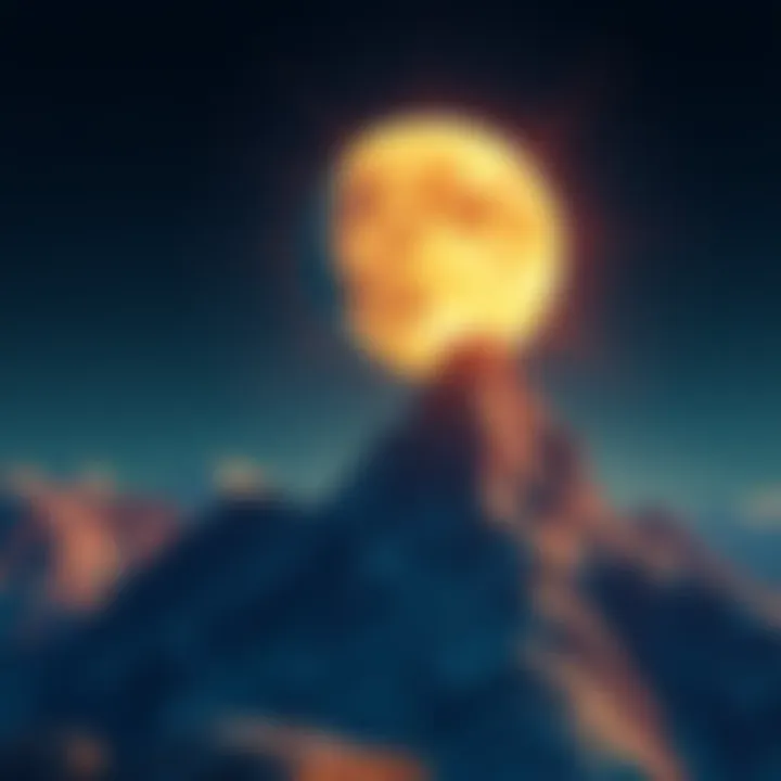 SHIB coin soaring to new heights A visual representation of SHIB reaching new heights against a backdrop of a moonlit sky