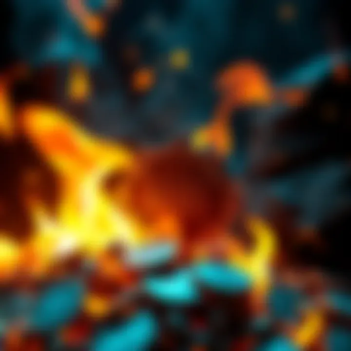 Visual representation of SHIB token burning process with flames and tokens