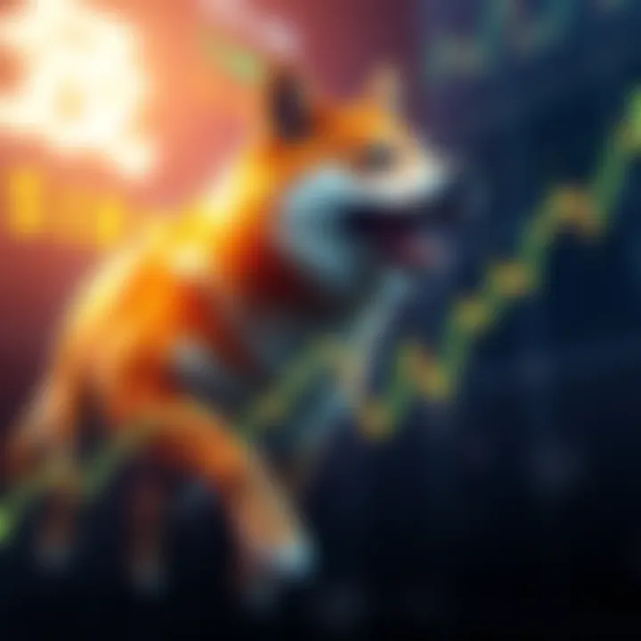 Graph showing soaring Shiba Inu cryptocurrency prices after leveraged trading