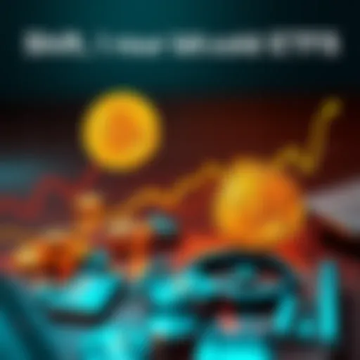 A chart showing rising Bitcoin ETF investments and declining gold ETF outflows, symbolizing a financial trend shift.