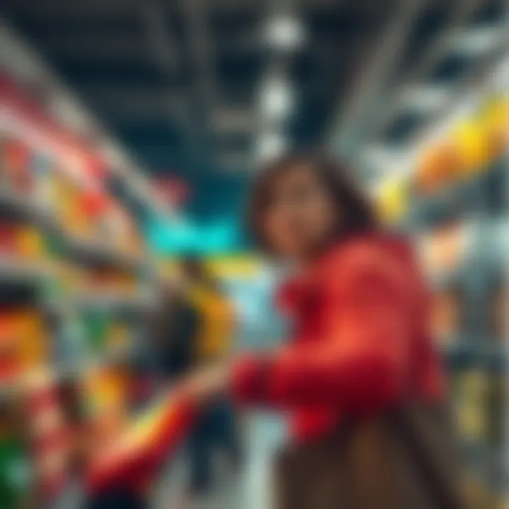 Frustrated shopper at supermarket checkout facing card decline after account closure