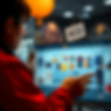 A person browsing a website that shows various products and artists accepting cryptocurrency as payment.