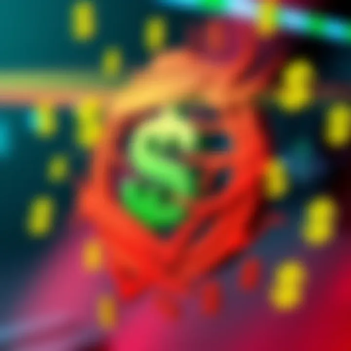 Shoppymint Investigative Analysis Graphic A visual representation of the Shoppymint logo intertwined with caution symbols and dollar signs, highlighting the scrutiny surrounding its legitimacy in the crypto market.
