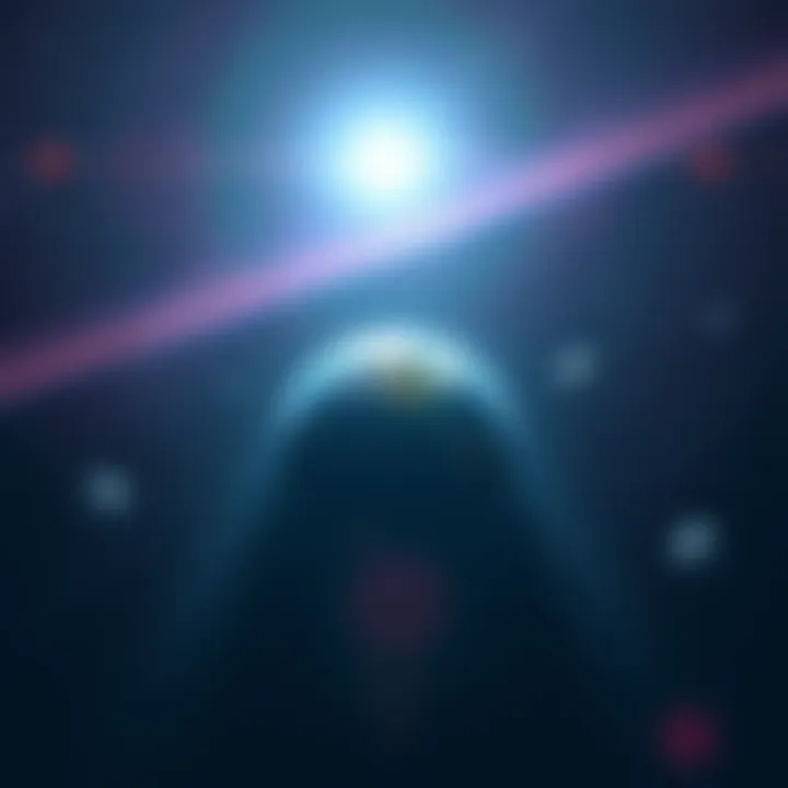 A view of Earth sending signals into the cosmos with stars and planets in the background.