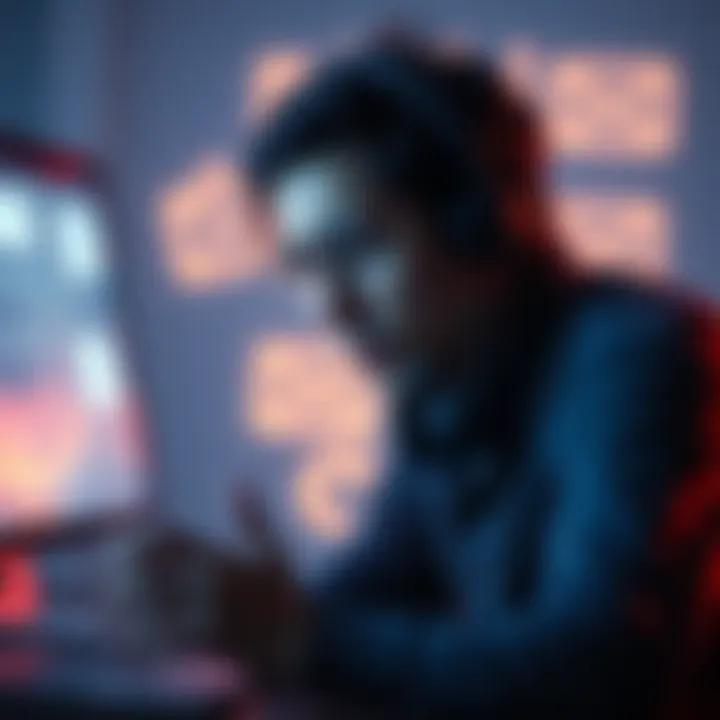 A frustrated customer staring at a computer screen with unanswered emails, symbolizing lack of communication from customer support.