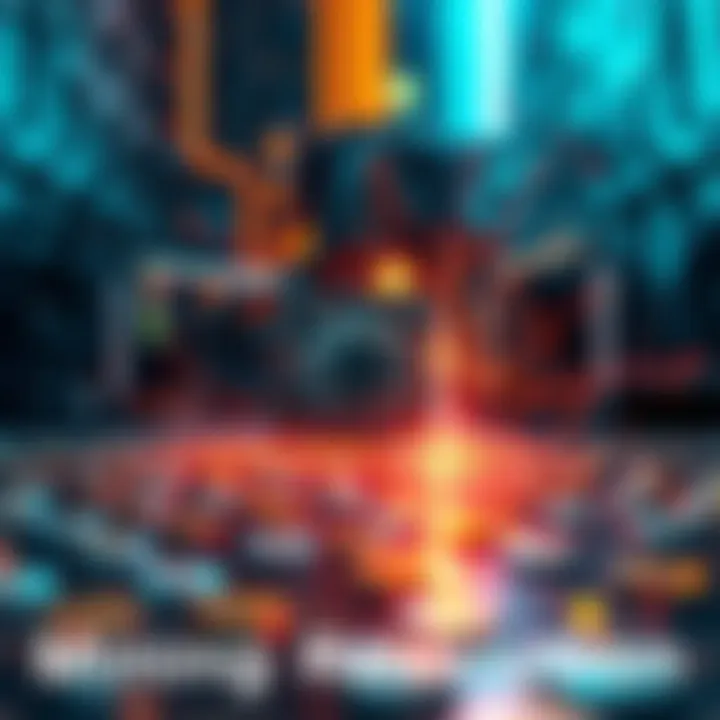 A vivid depiction of a lone GPU battling digital currency complexities