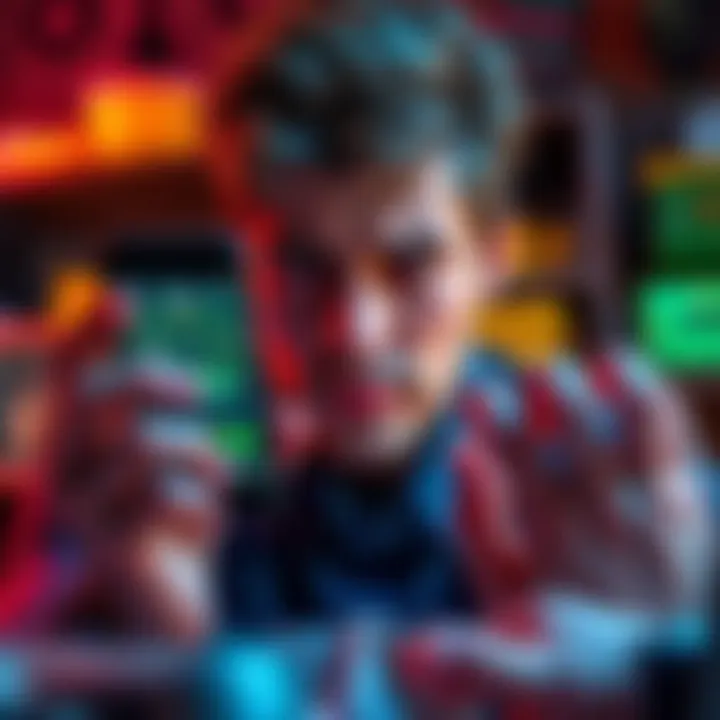 A frustrated person looking at a smartphone displaying slow mining progress on the Pi Network app