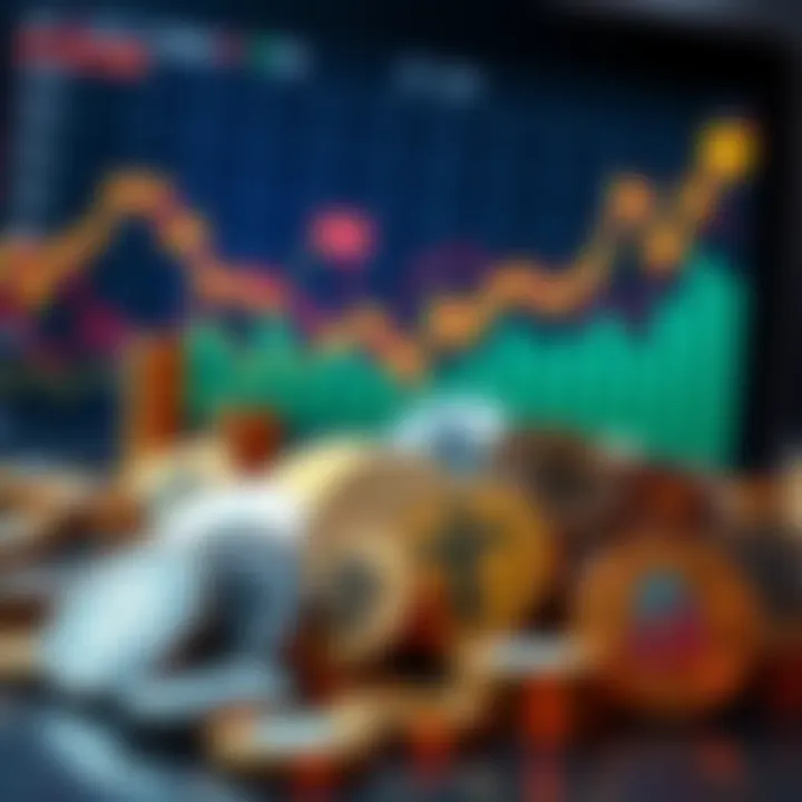 An assortment of smaller utility tokens displayed with growth trends and graphs in the background, highlighting their potential in the market.