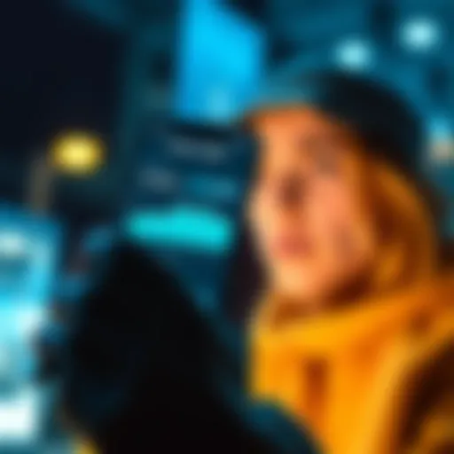 A smartphone screen displaying high data usage statistics with a user looking frustrated