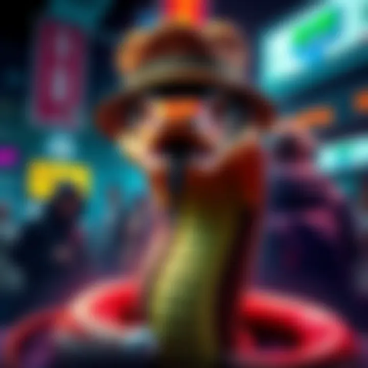 A stylized snake wearing a hat, symbolizing a comeback in a vibrant community
