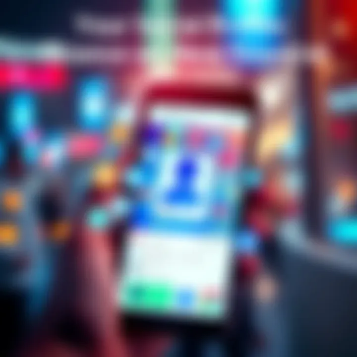 A smartphone displaying a social media profile with financial icons around it, symbolizing modern financial identity.