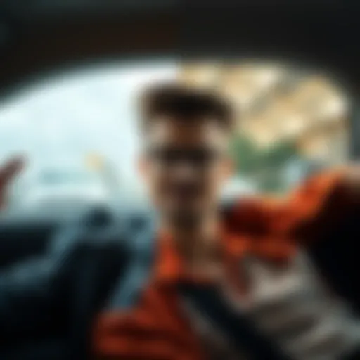 A split image showing a person looking happy and stylish on social media, contrasted with them appearing tired and casual in real life.