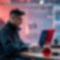A software engineer compares OpenAI Codex and Anthropic Claude on a laptop, evaluating features for software development.