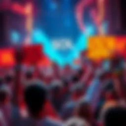 A lively crowd celebrating SOL, with signs and banners about soul maxis, showing excitement and community spirit.