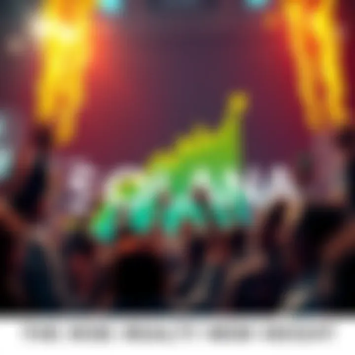 A graphic representation of Solana's price surge with excited investors in the background