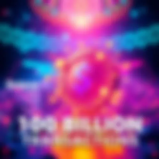 Celebration of Solana reaching 100 billion transactions with a visual of the blockchain logo and vibrant graphics.