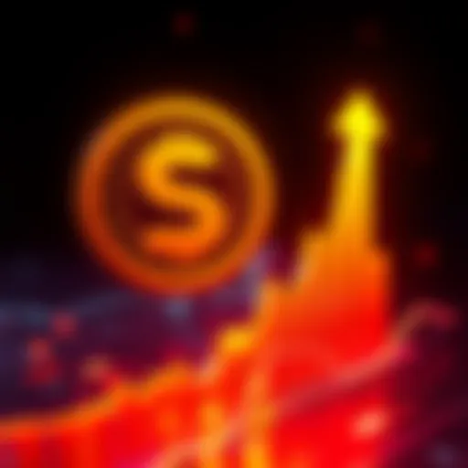 The Solana logo alongside a graph showing an upward trend, symbolizing its recent price surge