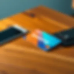 A Solana debit card placed on a wooden table with a smartphone and wallet nearby, representing everyday spending.