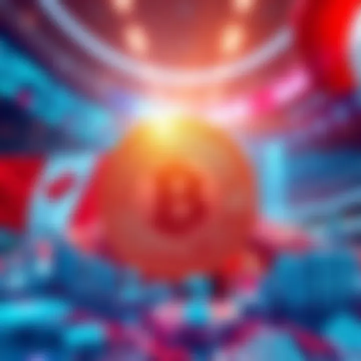 Symbolic representation of Solana cryptocurrency with Canadian flags and stock exchange imagery