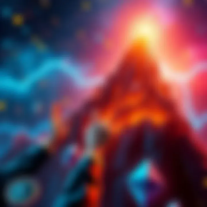 The Ascension of Solana in the Crypto Market A dynamic representation of Solana's growth potential against a backdrop of digital currency symbols, illustrating its competitive edge over Ethereum.