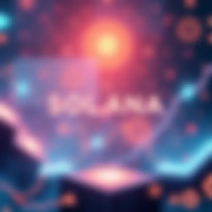 A graphic showing ideas for Solana blockchain enhancements, featuring stability, onboarding, and wallet designs.