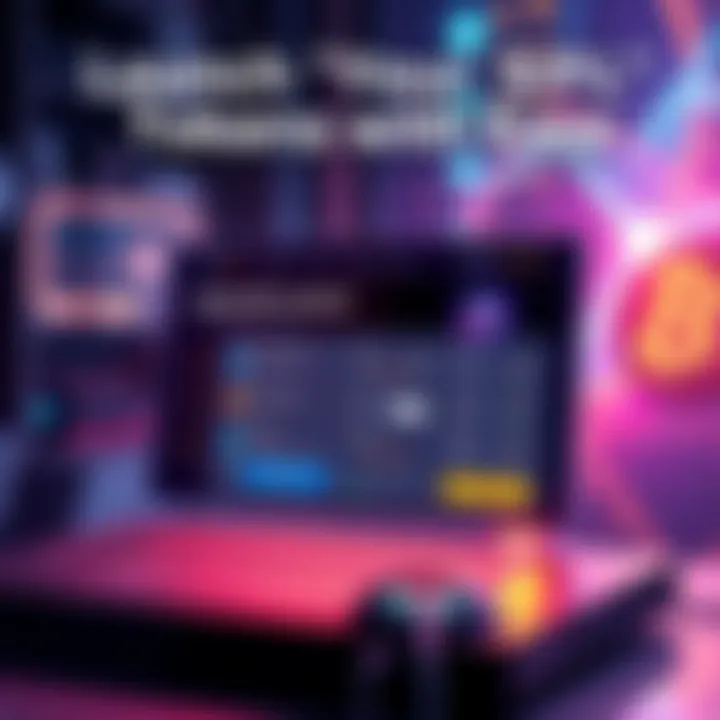 A user-friendly interface showcasing the Solana Launcher tool in action, symbolizing effortless token creation on the Solana blockchain.