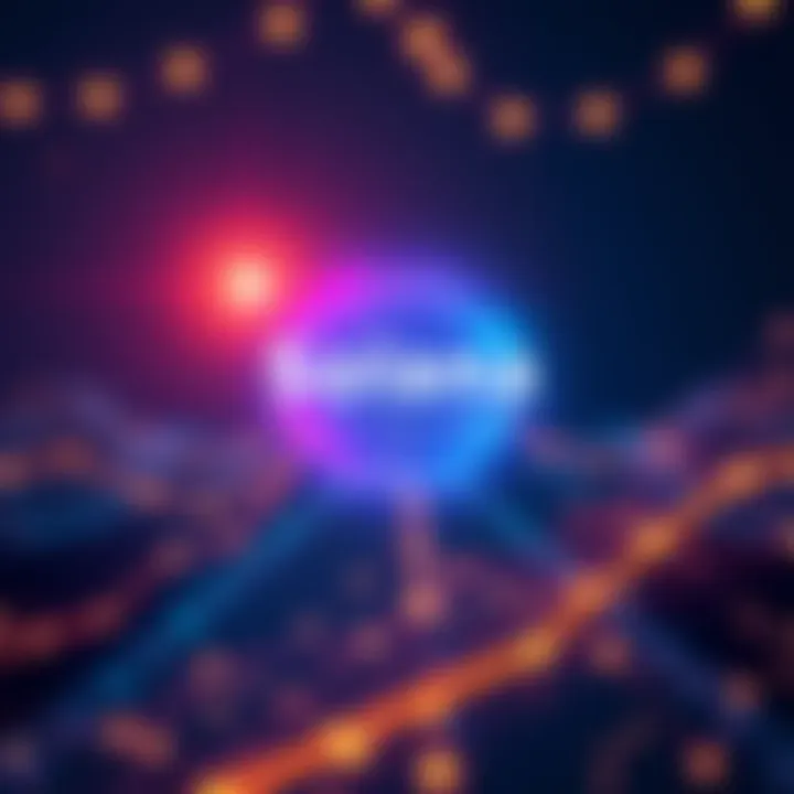 A digital illustration showing the Solana logo with a graphic representing 1 billion transactions, symbolizing scalability and efficiency.