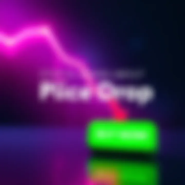 A graphic showing a downward trend in Solana's price with arrows and a green buy button, symbolizing investment opportunities