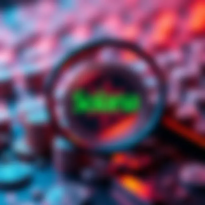 A graphic representation of Solana tokens disappearing with a magnifying glass, symbolizing investigation and security in cryptocurrency staking.