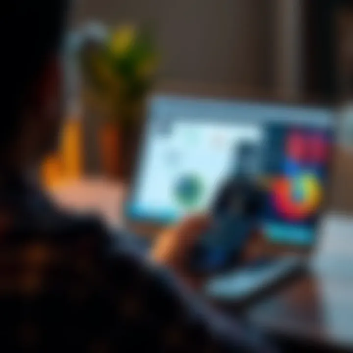 A person using a laptop and a smartphone, showing a Solana wallet interface on Safari and Firefox browsers, with dapps and NFTs visible on the screens.