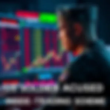 A US soldier in uniform is looking at a computer screen displaying stock market data and betting odds, symbolizing insider trading activities.