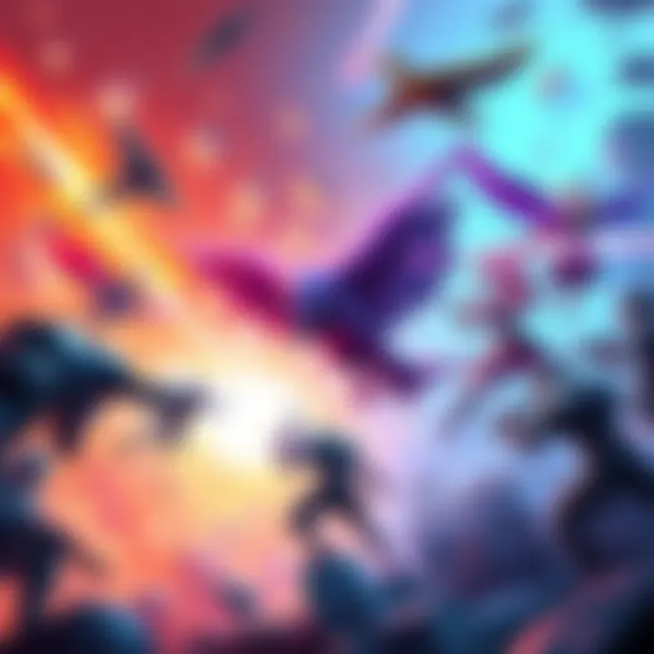 An intense competition scene within Sorare showing multiple rivals vying for dominance in the NFT space