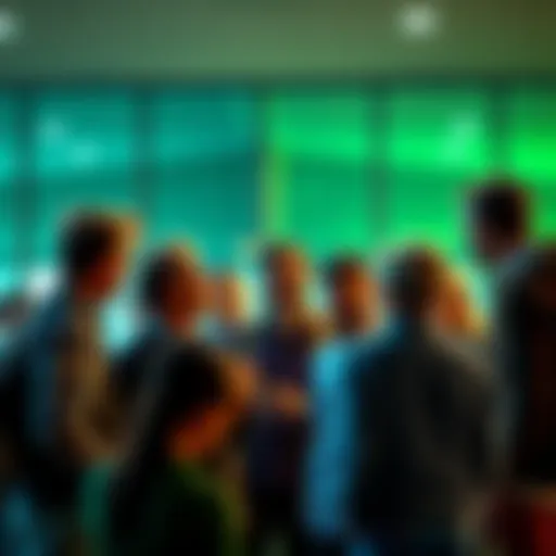 A group of people in Southern Bavaria talking animatedly about an intriguing individual they spotted.